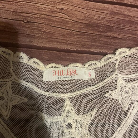 Women’s Hit List Lace Cover Cardigan M/L Top Shirt - Picture 2 of 6